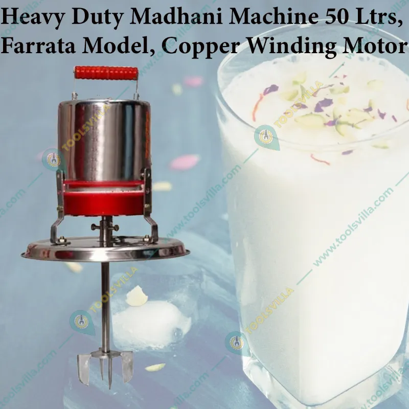 Heavy Duty Stainless Steel Madhani Machine 50 Ltrs, Farrata Model, Copper Winding Motor