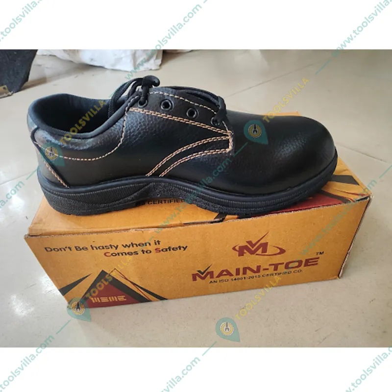 Main-toe Pack of 2 Safety Shoe - PVC Sole, PVC Toe, Synthetic Leather Material(Size-6)