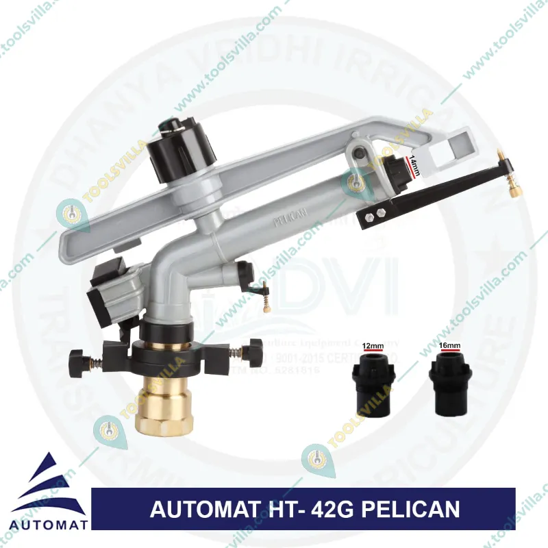 Automat HT-42G 1.5 inch Female Pelican Rain Gun With Full & Half Circle Rotation Use for Over Tree Irrigation 
