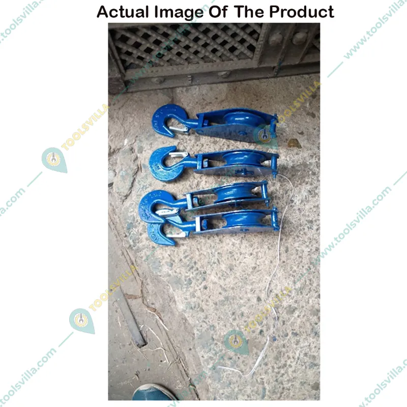 Heavy Duty 2 Ton 6 Inch Single Sheave Manila Rope Pulley With Safety Latch, 3 mm Plate Thickness
