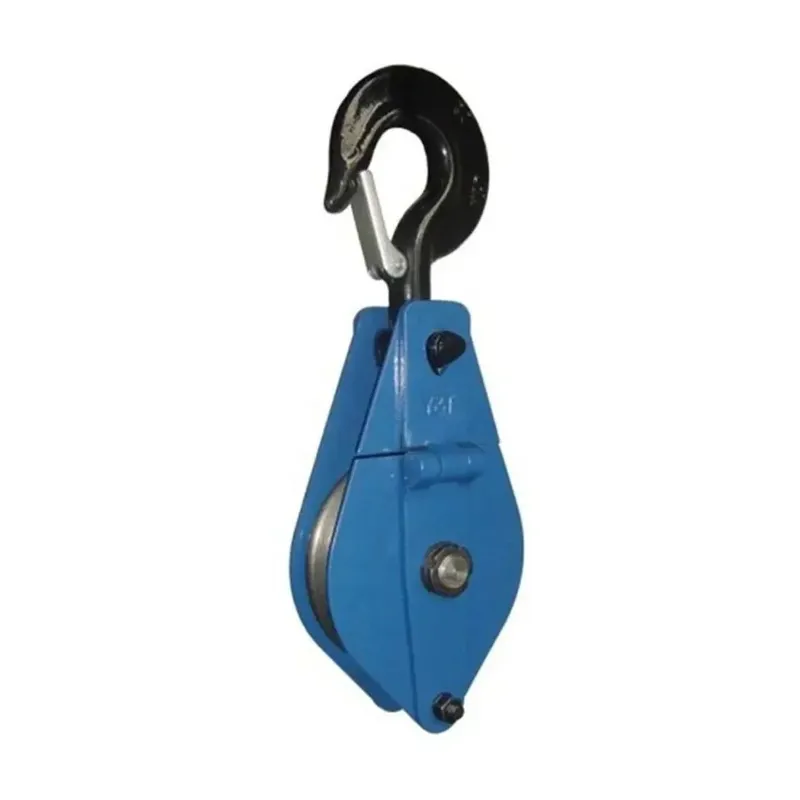 Heavy Duty 4 Inch Single Sheave Manila Rope Pulley With Safety Latch, 3 mm Plate Thickness