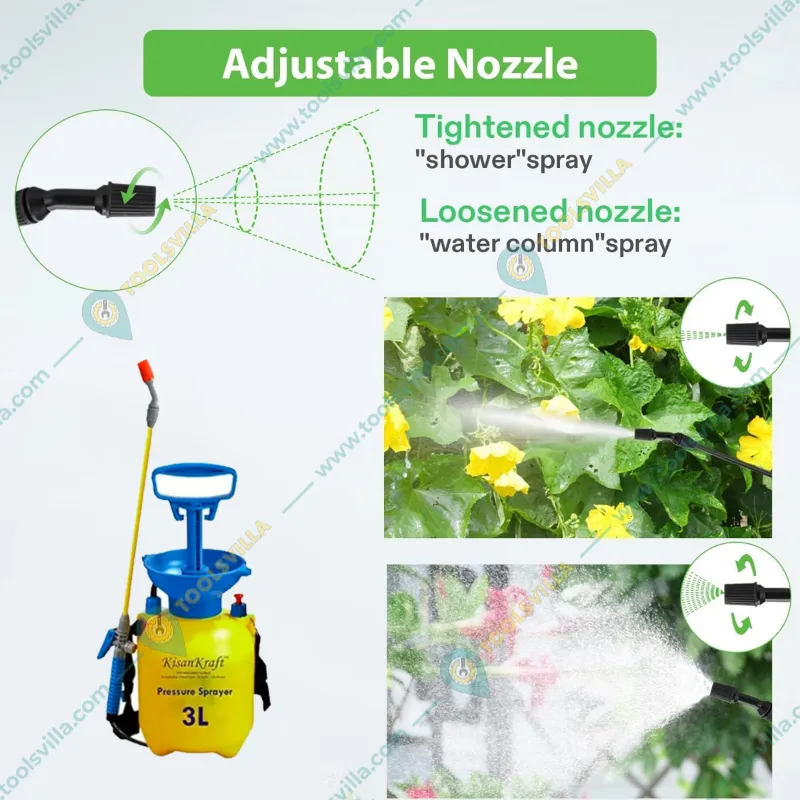 Kisankraft KK-PS3000, 3L Garden Pressure Sprayer For Watering Plants and Pesticides Spraying in Fields (Pack of 1)