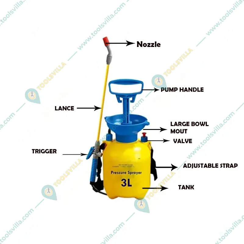 Kisankraft KK-PS3000, 3L Garden Pressure Sprayer For Watering Plants and Pesticides Spraying in Fields (Pack of 1)