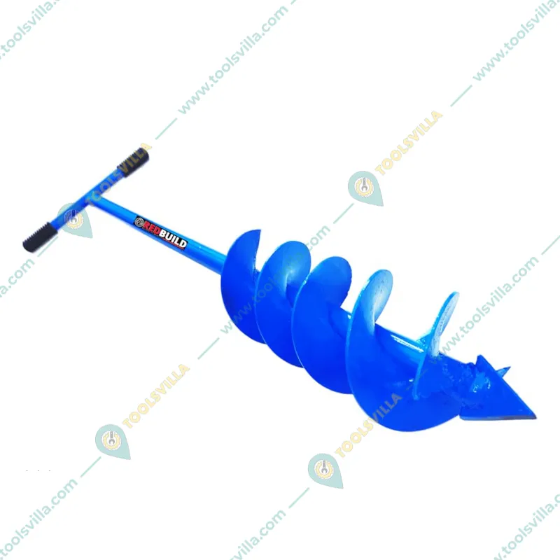 Redbuild Manual Earth Auger with Dual Steel Blade, Post Hole Digger, Spiral Digger 6 inch Round Hole