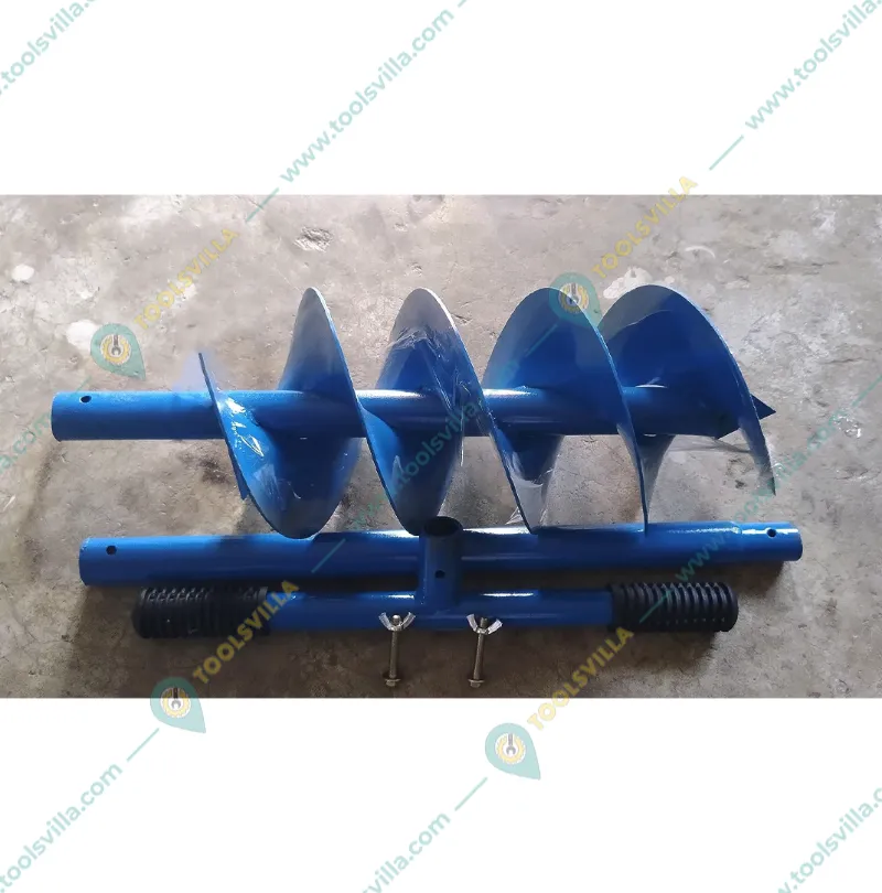 Redbuild Manual Earth Auger with Dual Steel Blade, Post Hole Digger, Spiral Digger 6 inch Round Hole
