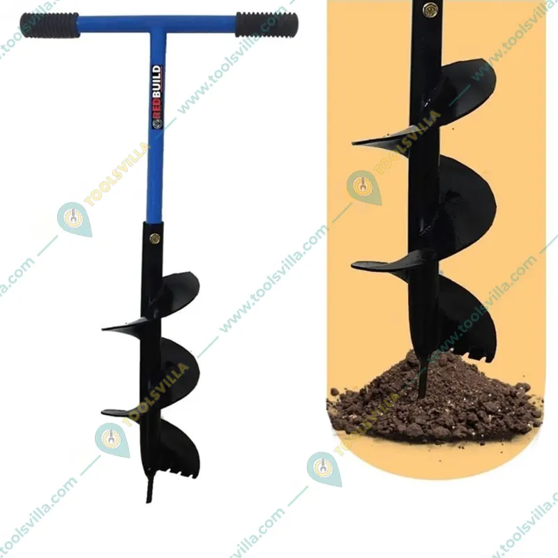 Redbuild Heavy Duty Manual Adjustable Earth Auger Hole Digger With 6 inch Diameter, Soil Digging, Farming Tools