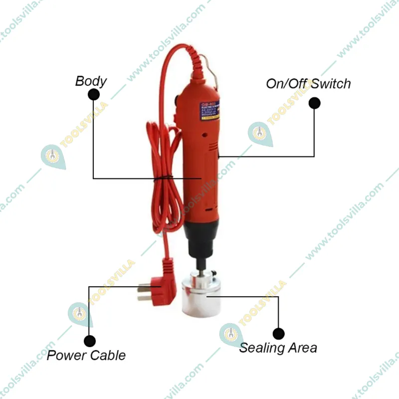 Manual Portable Bottle Cap Sealer for Round Bottles | Business & Industrial Electric Capping Machine, 10-50 mm Dia