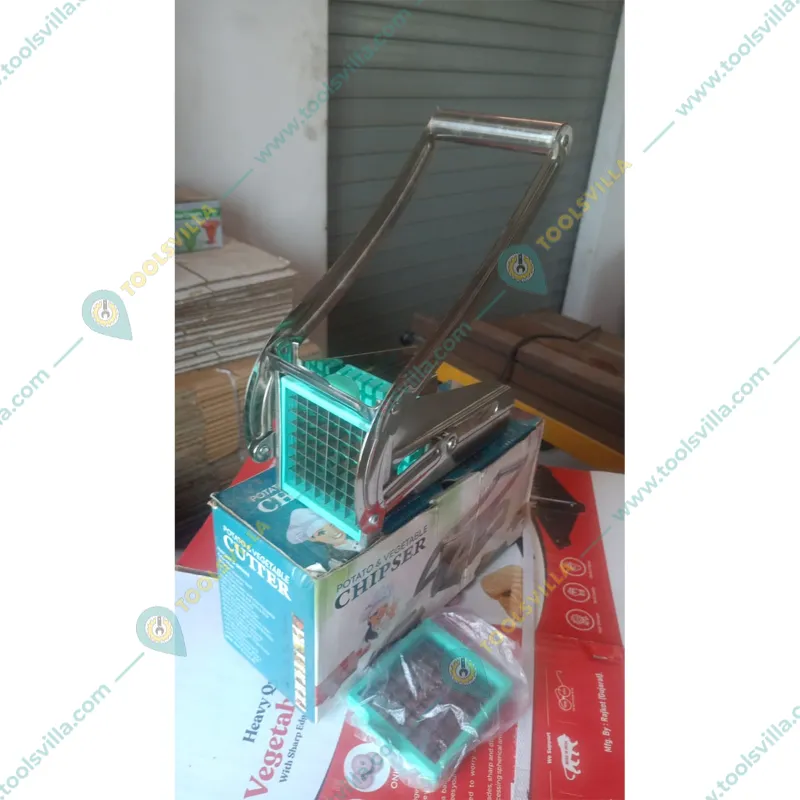 Manually Operated French Fries Making Machine with Free Peeler, Stainless Steel Body