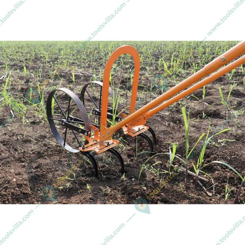 Mahan MHAWH Manual High Arc Wheel Hoe with Oscillating Hoe 6 Inch (2 nos), Plow Set, Cultivation Teeth (4 Nos.)