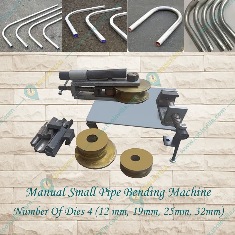 Manual 12-32 mm Round Pipe Bending Machine (6 mm Wall Thickness) with 4 Dies