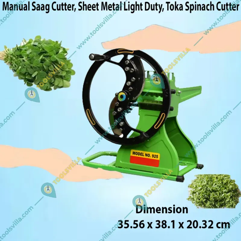 Manual Saag Cutter, Sheet Metal, Toka Spinach Cutter Machine with Stainless Steel Blades