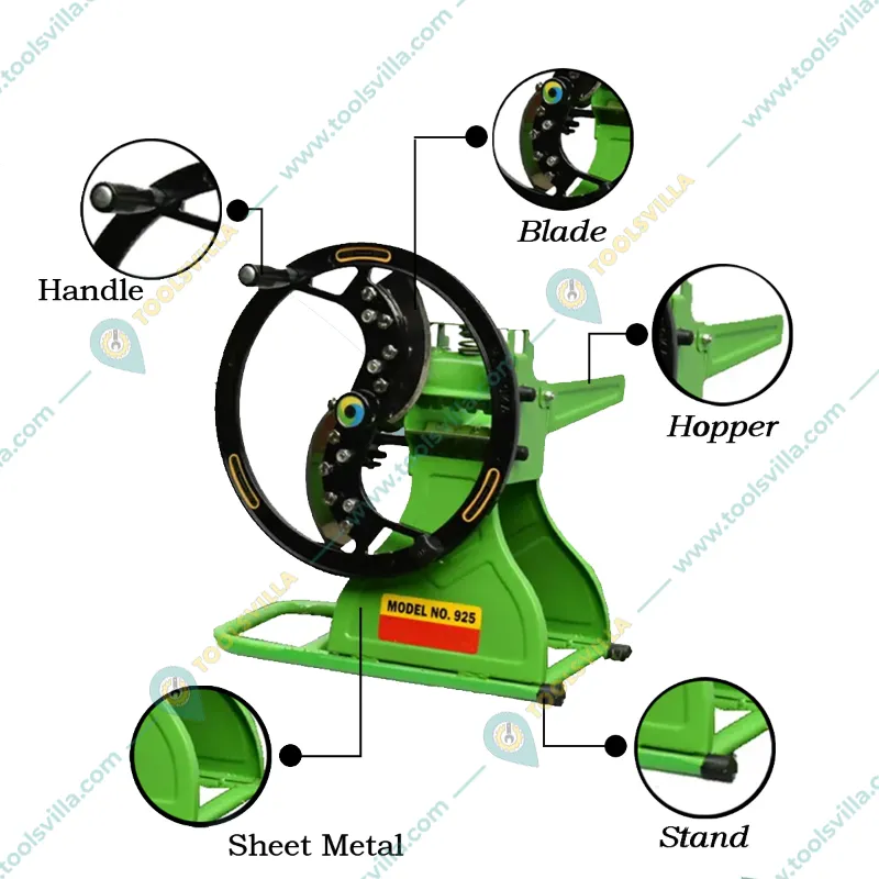 Manual Saag Cutter, Sheet Metal, Toka Spinach Cutter Machine with Stainless Steel Blades