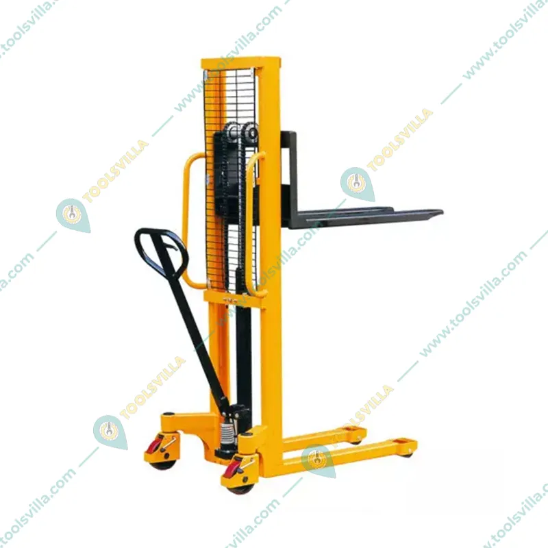 HT 1 Ton Hydraulic Manual Stacker With 1600 mm Maximum Lifting Height, Fork Size (L x B) : 900 x 550 mm