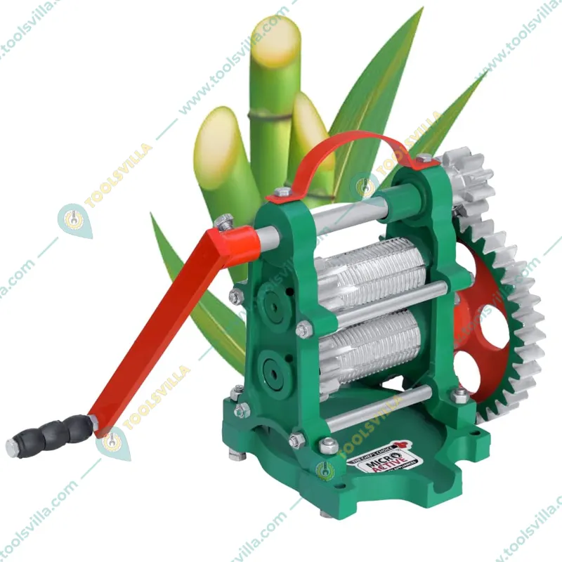 MICROACTIVE Manual Sugarcane Juice Machine (Small Size), Cast Iron Body with 2 CI Roller