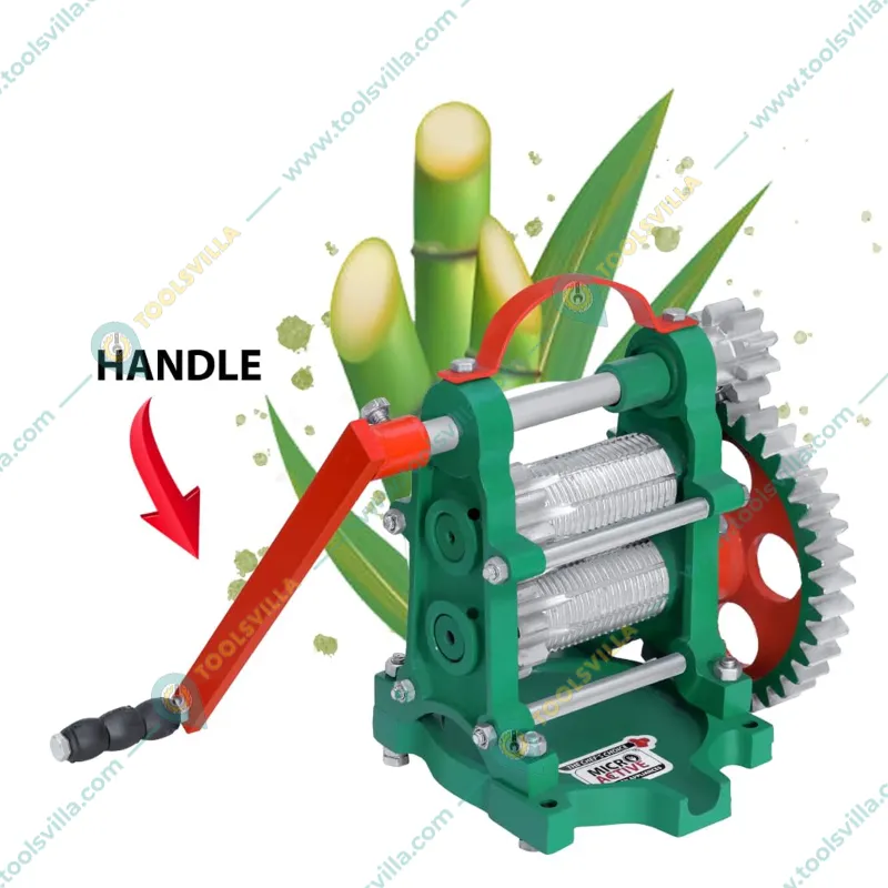 MICROACTIVE Manual Sugarcane Juice Machine (Small Size), Cast Iron Body with 2 CI Roller