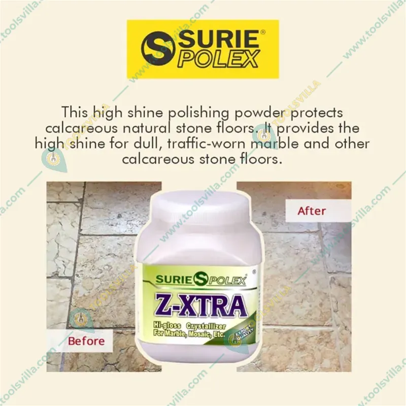 Surie Polex 500 gram Z-XTRA Hi-Gloss Crystallizer Powder for Marble, Mosaic to Provide Mirror-Like Finish to Marble Surfaces