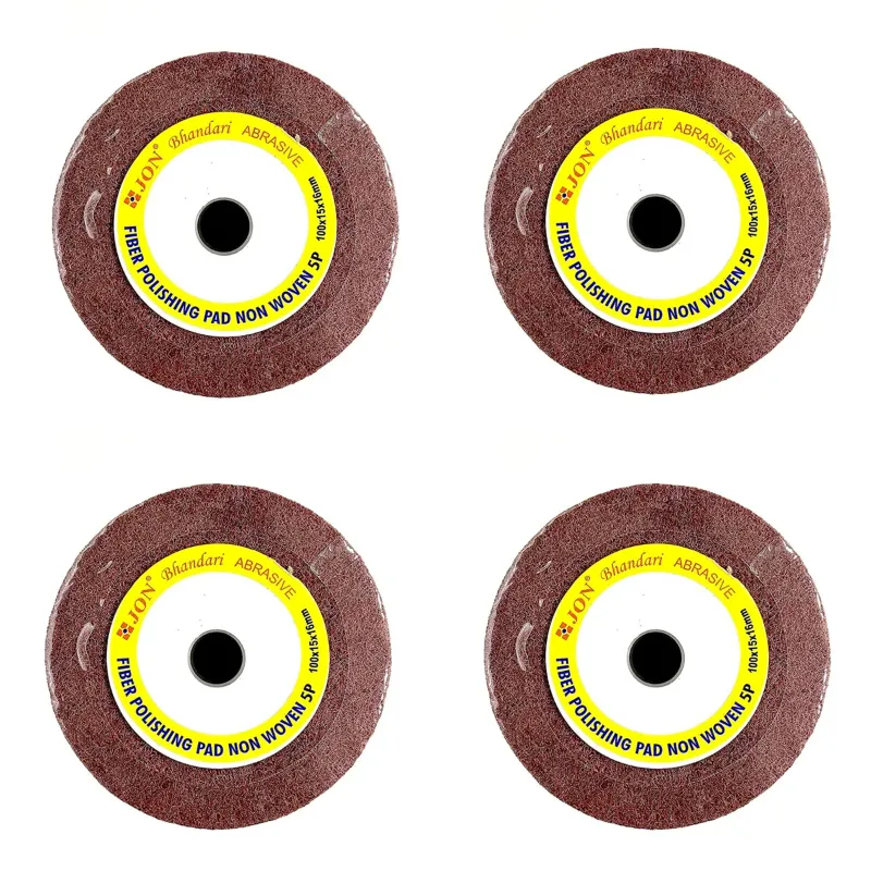 Jon Bhandari 100 x 15 x 16 mm Non Wooven Fiber Polishing Wheel 5P - (4 Pcs)