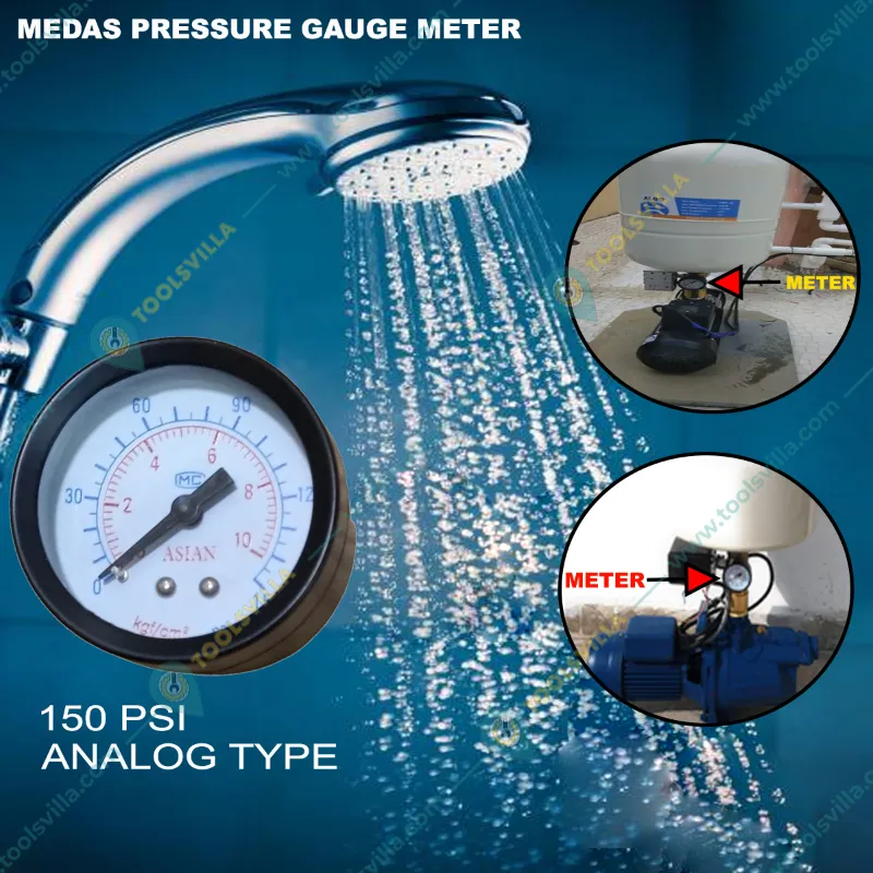 Medas 150 psi Pressure Gauge Analog Meter For Water Pump