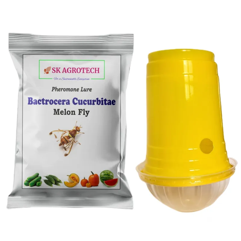 SK Agrotech IPM Trap with Melon Fly Lure (Bactrocera Cucurbitae)(Quantity-5 Traps and 5 Lures)