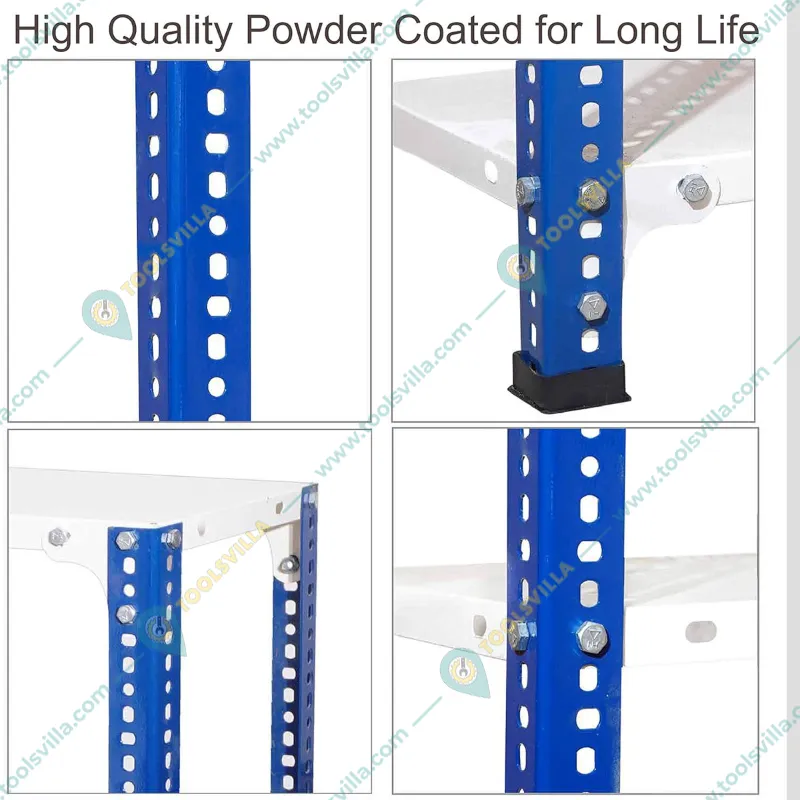 ALIJA 22 Gauge 72x29x18 Inch 5 Shelves Multipurpose Storage Rack With Accessories(Color-Blue And Ivory )