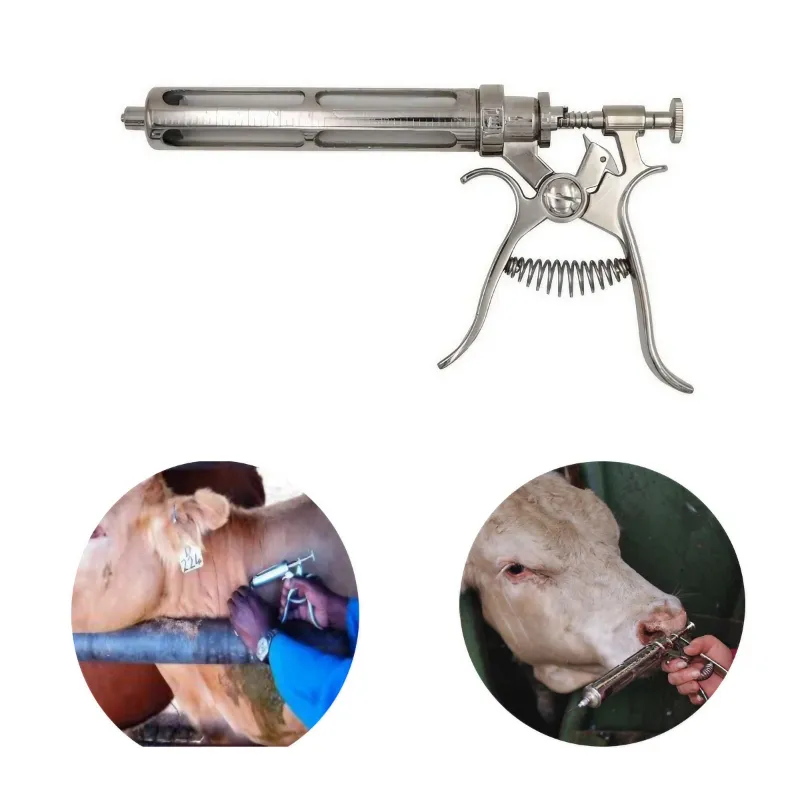 RSSW Semi-Automatic Metal Syringe For Veterinary Animals 50 ml Capacity