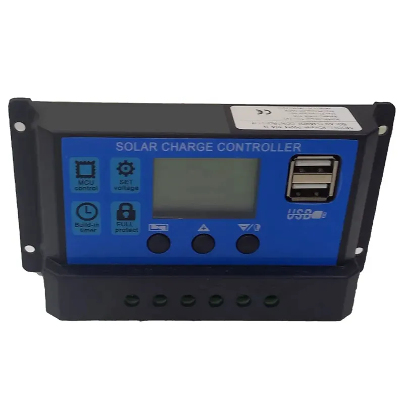 Gramstrong 30Amp PWM Dual Voltage Mode Solar Charge Controller with LCD Display and 5V USB Output 