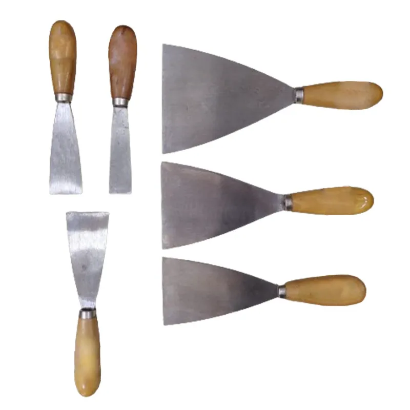 Premium Quality 6 Pcs Mild Steel Wall Scraper Set With Wooden Handle