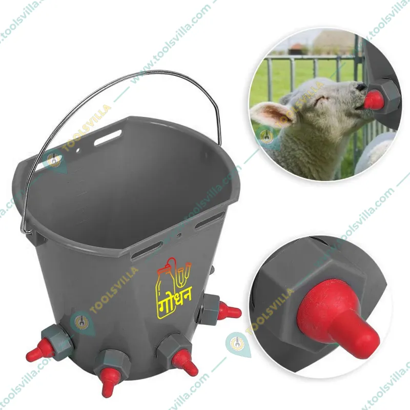 Godhan Milk Feeding Bucket For Goat ,Calf With 5 Nipples