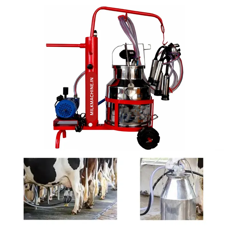 Open Door Single Bucket (25L) Milking Machine with 0.75 HP Motor