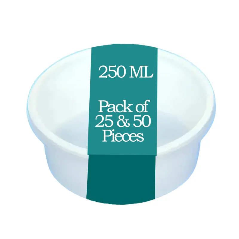 250ml White Plastic Container with Transparent Lid for Delivery, Storage, Fridge