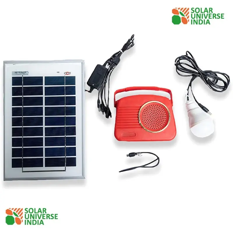 Solar Universe India Mini Home Light with 5 Watt Solar Panel, 1 LED, FM Radio, Mobile Charger