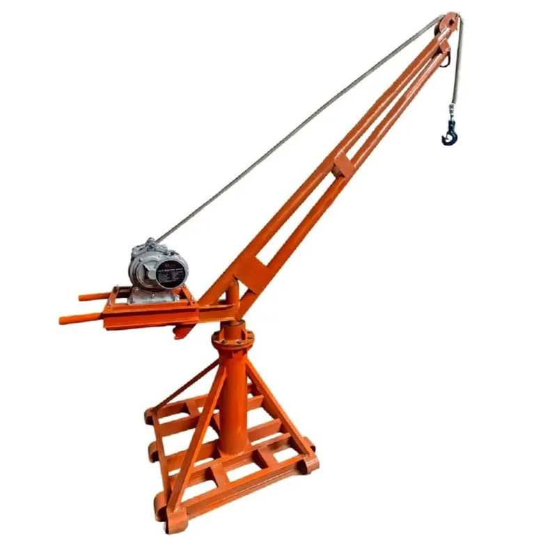 Voltz 1000 Kg Capacity 360° Mini Crane With 4 HP Copper Winding Electric Winch Machine, 30 Meter 8 mm Wire Rope 
