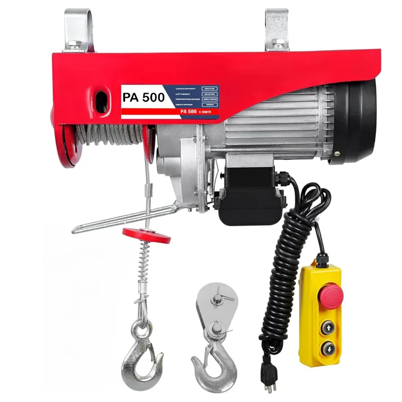 Heavy Duty 500 kg Electric Hoist with 1.5 HP Copper Winding Motor, 5 mm diameter & 20 meter long Wire Rope