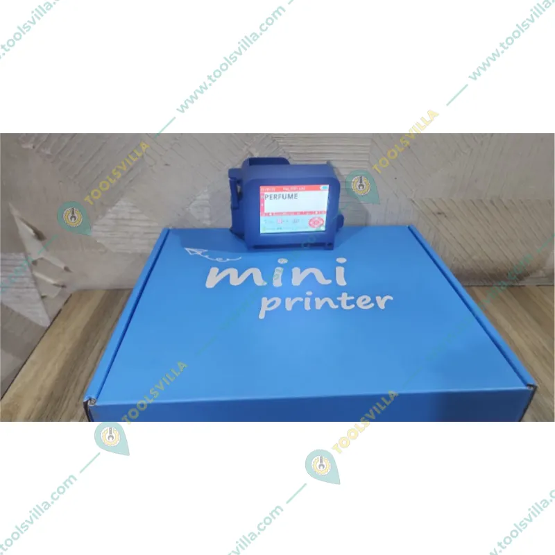 12.7mm Portable Mini Printer with Water Based Cartridge for Printing on Round Surface, Date, Logo & Barcode Printing (Max 4 Lines)
