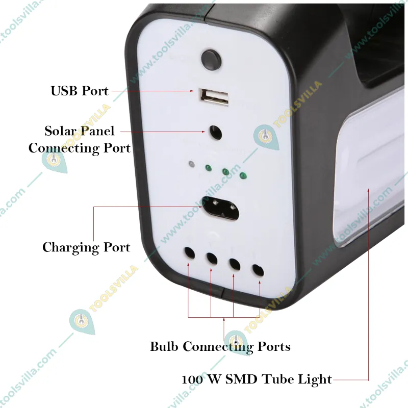 Gramstrong Mini Inverter Solar Home System with LED and 100W SMD Tube Light, Solar Panel, 3 Bulbs and Foldable Fan
