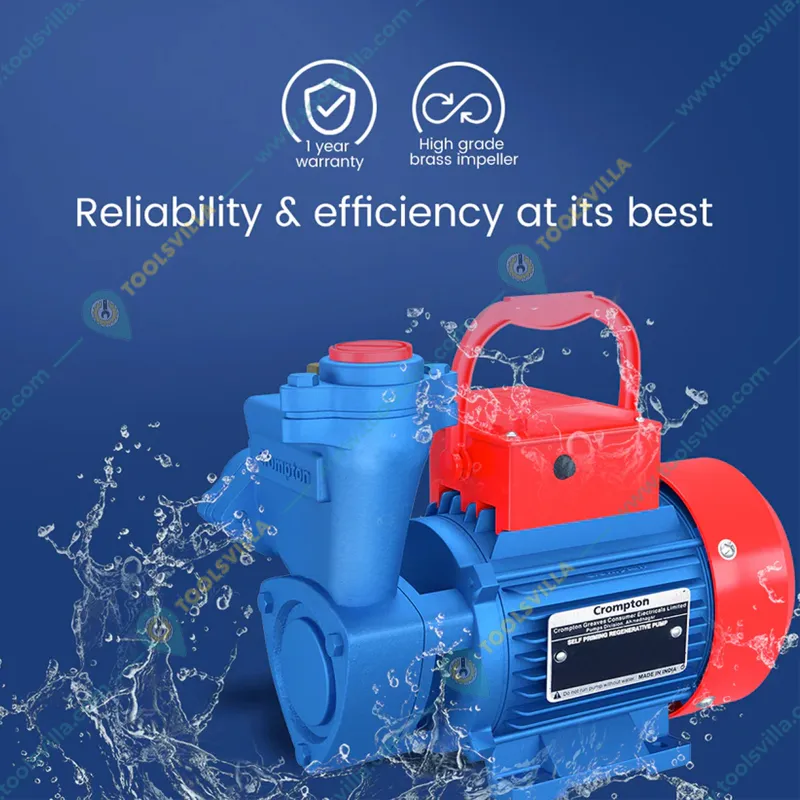 Crompton 1 Hp Single Phase Self Priming Monoblock Pump, 128ft Max. Head, 25X25mm (Mini Marvel I) - 1 Year Warranty