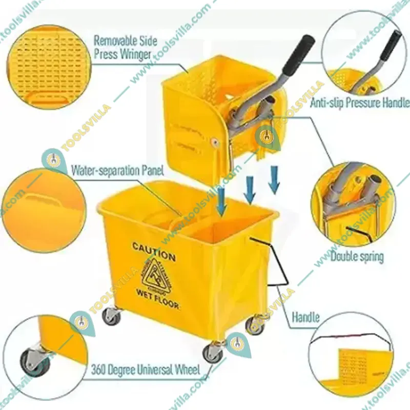Heavy Duty Single Mop Wringer Trolley 20L for Cleaning and Mopping