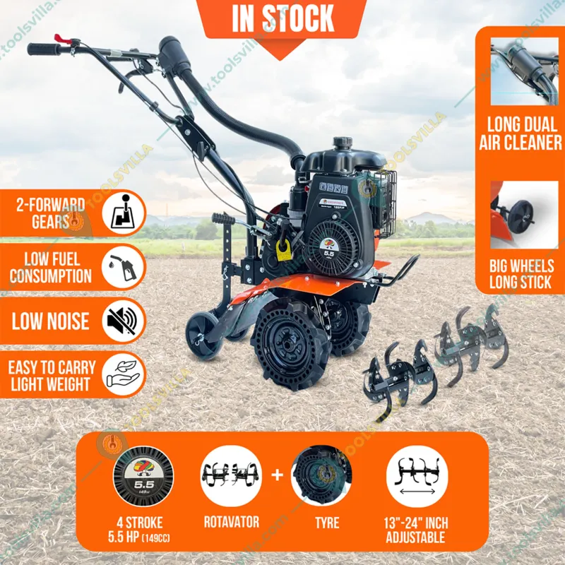 SINGH POWER SP-460MT, 5.5 HP Petrol Operated Mini Power Weeder With Adjustable Rotavator