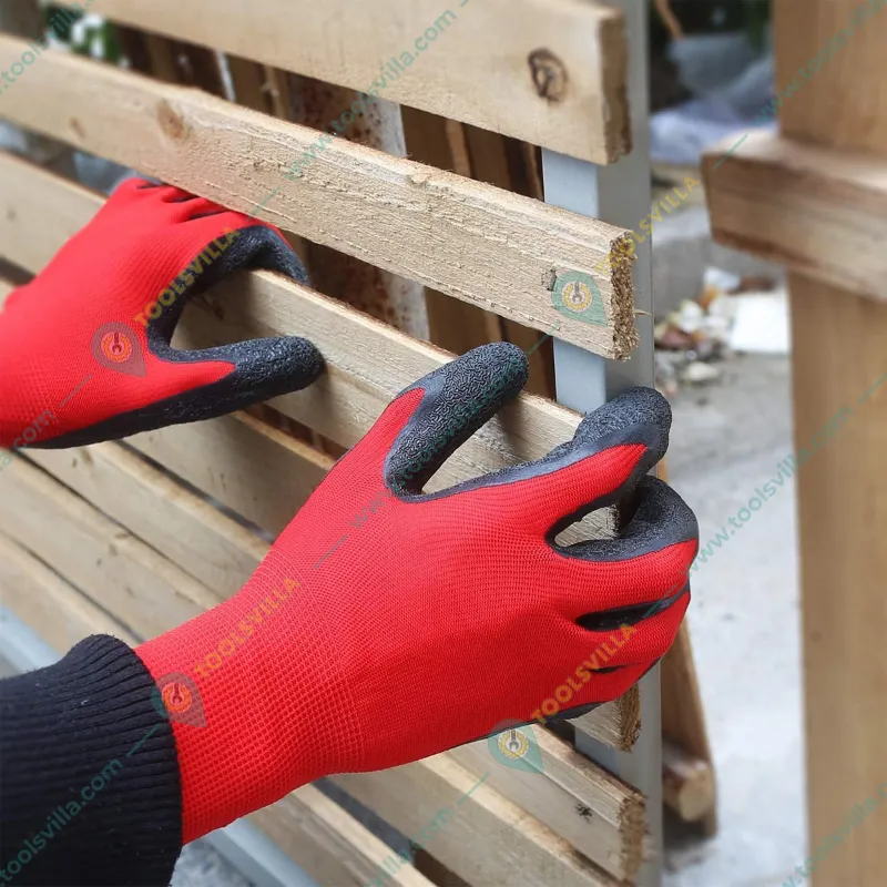 Minsales 5 Pair Safety Gloves - Nylon Latex Coated, Firm Grip, Cut Resistant for Industrial Safety Work