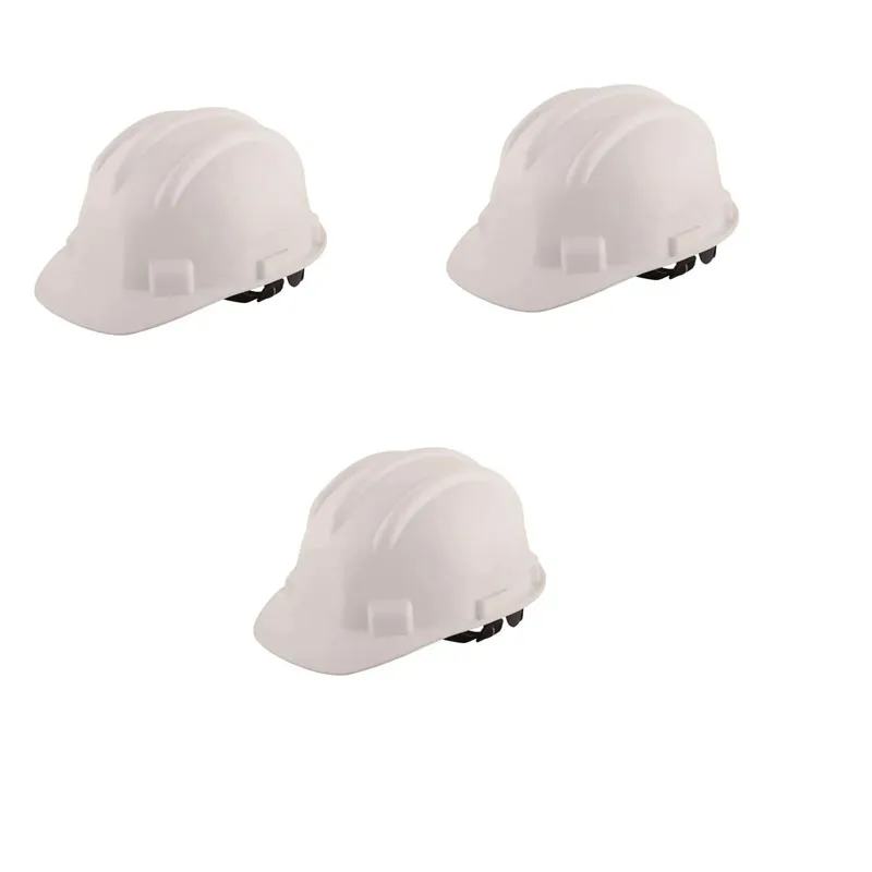 Minsales Ratchet Safety Helmet - White Colour, Hard Hat For Construction and Industrial Work ( pack of 3 )