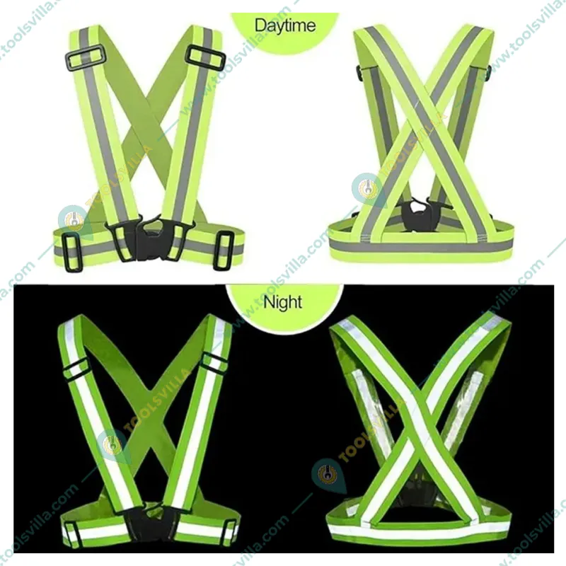 Minsales Reflective Jacket/Vest Belt - Nylon, V-Neck, Unisex-Adult(Color-Green)