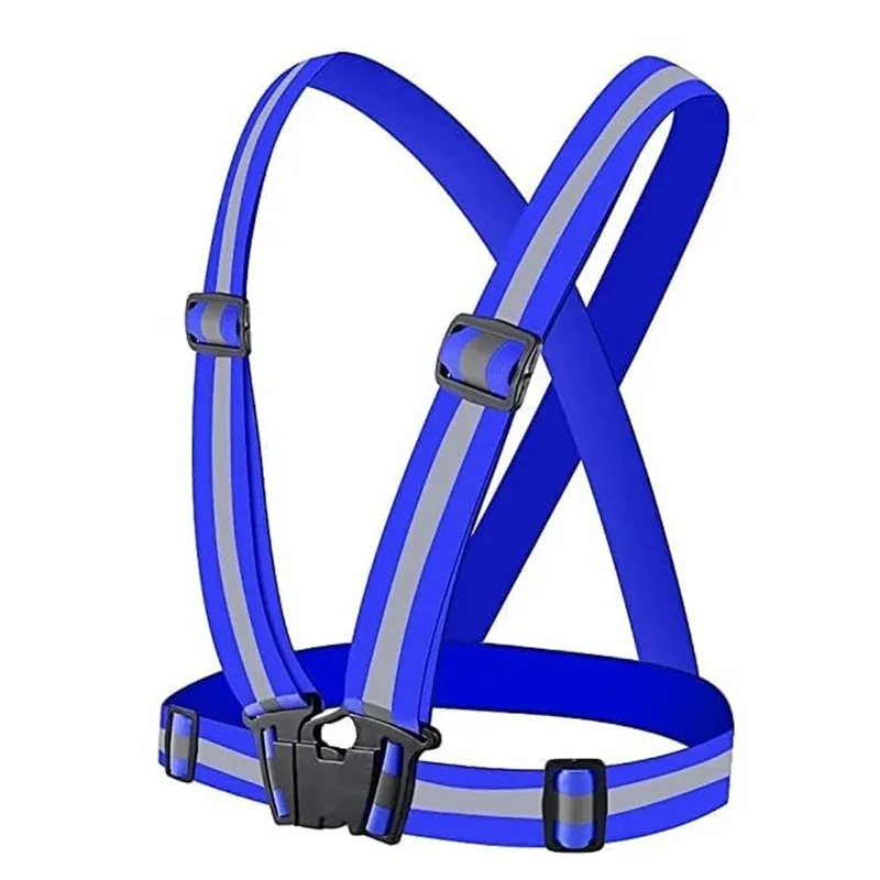 Minsales Reflective Jacket/Vest Cross Belt - Nylon, V-Neck, Unisex-Adult Blue
