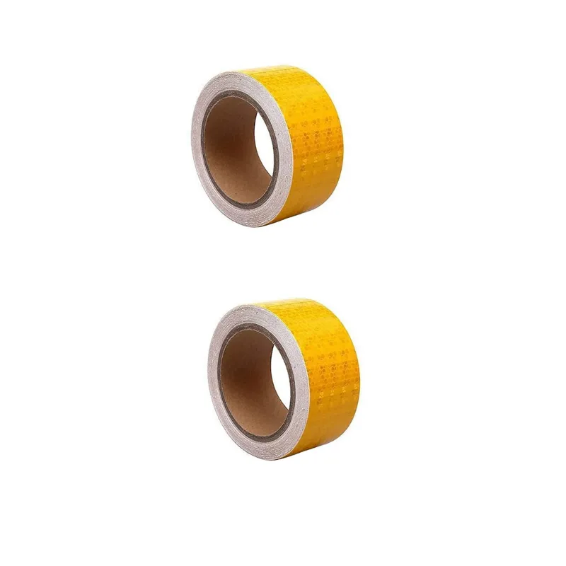 Minsales Yellow Reflective Tape - 2 Inch x 50 Meter, Radium, Water Proof ( Pack of 2 )