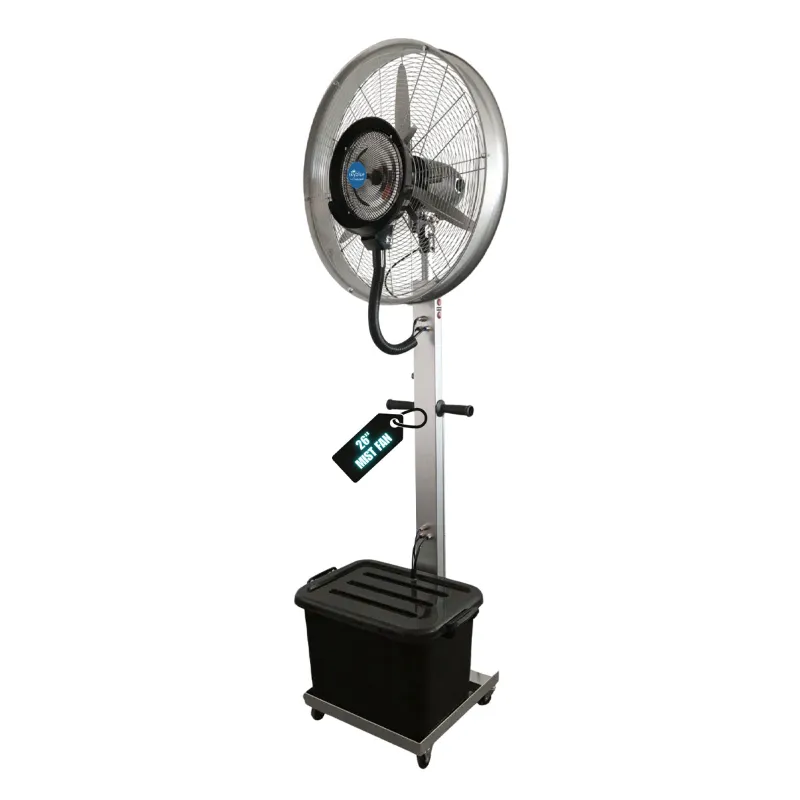 Sky Blue 26 inch Mist Fan of 6.5 feet Height with 100% Copper Winding Motor for Commercial/Domestic Use