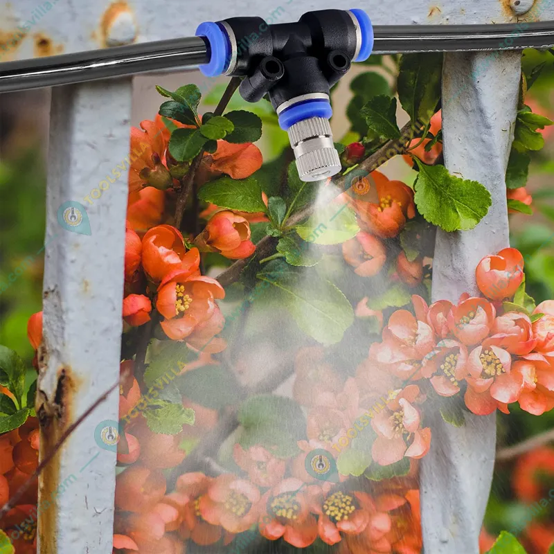 Misting Cooling Kit 10Mtr Pipe, 6mm Atomization Mist Nozzles with Tee Connector & Pipe Cutter 
