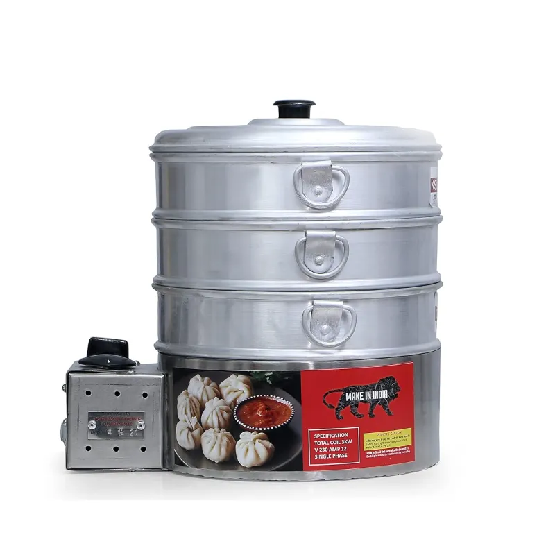 Volterson 10inch Momo Steamer 3 Pot, Electric Operated for Hotels & Restaurants
