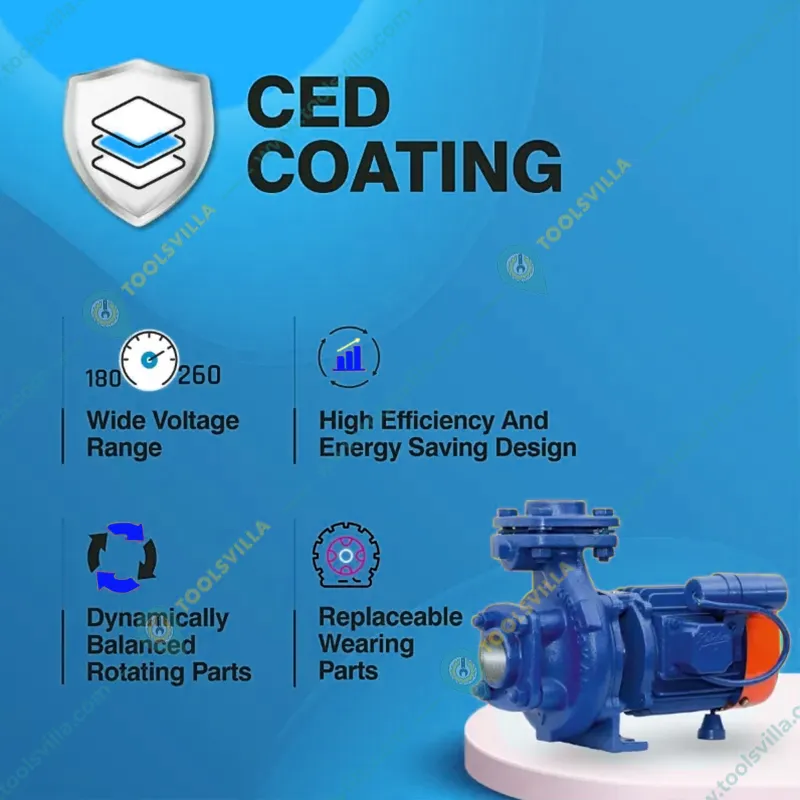 Kirloskar 2 HP Single Phase Centrifugal Monoblock Pump, 12m Max. Head, 45000 LPH, 80x80 mm (KDS-213) - 1 Year Warranty