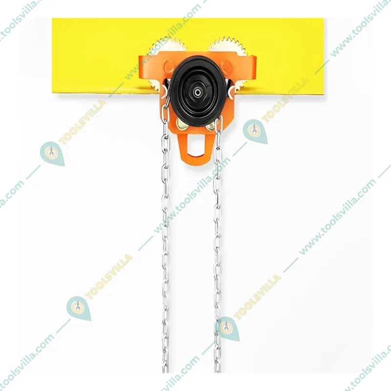 Globe 3 Ton Manual Monorail Travelling Trolley With 4.5 Meter & 5 mm Hand Chain-12 Month Warranty