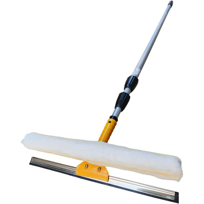 Premium Quality Solar Panels Cleaning Combo of Microfiber Duster with Squeezy Wiper & 6M Telescopic Pole