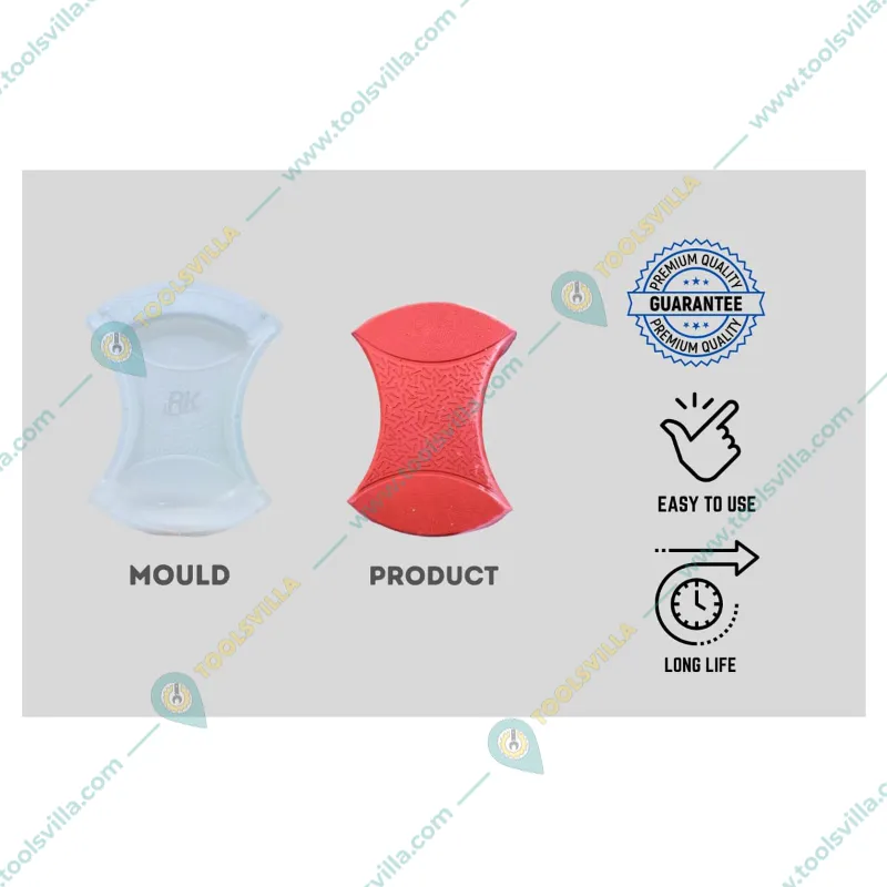 RK 60 mm Damru Shape Plastic Paver Block Mould (43 x 30 x 18 cm) (Pack of 4)